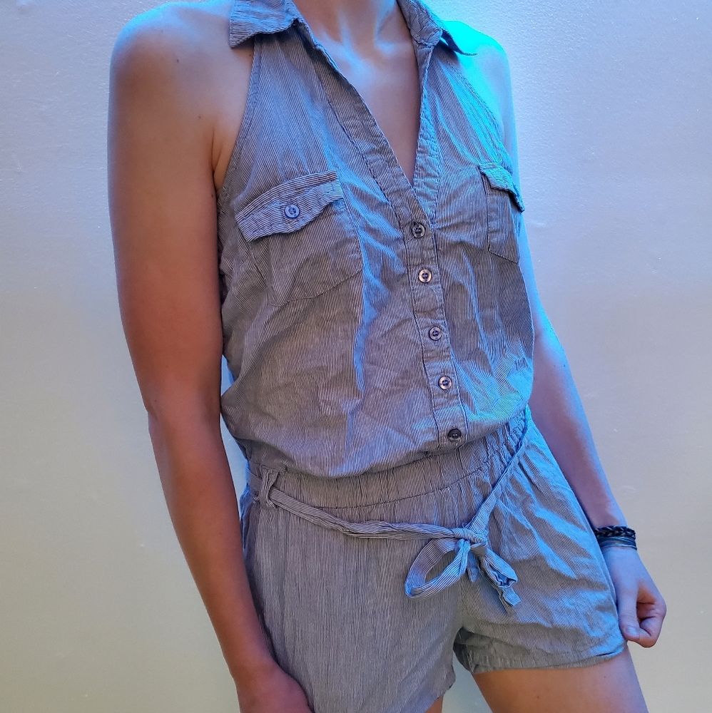 Miley Cyrus - Pinstripe Romper